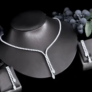 "Alia" - Silver Cubic Zirconia Bridal Jewelry Set