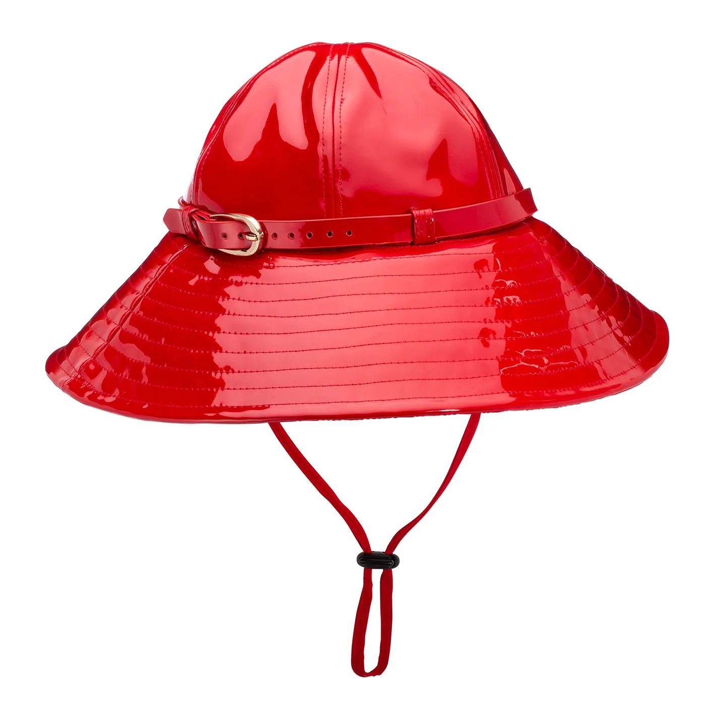Red Patent Waterproof Rain Hat