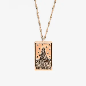 Rose Gold Empress Tarot Card Pendant Necklace