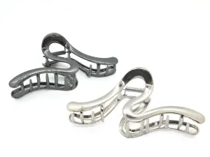 Sleek Metallic Wave Hair Claw Clip