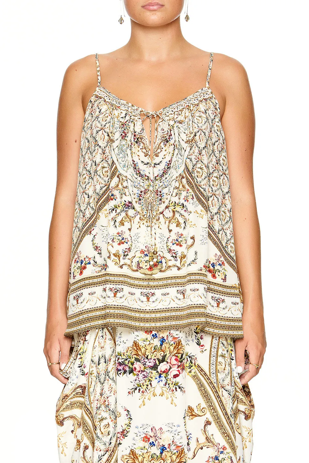 STRAP TOP WITH TIE FRONT DETAIL OLYMPE ODE