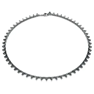Swarovski Part of the Matrix Collection Women's Gray Triangle-Cut Crystals in a Ruthenium-Finished Setting Matrix Tennis Necklace - 5672276