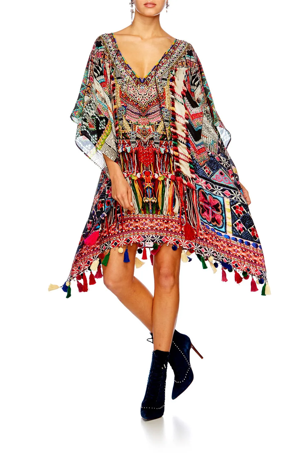 TASSEL HEM SHORT KAFTAN SOUND OF SILVER