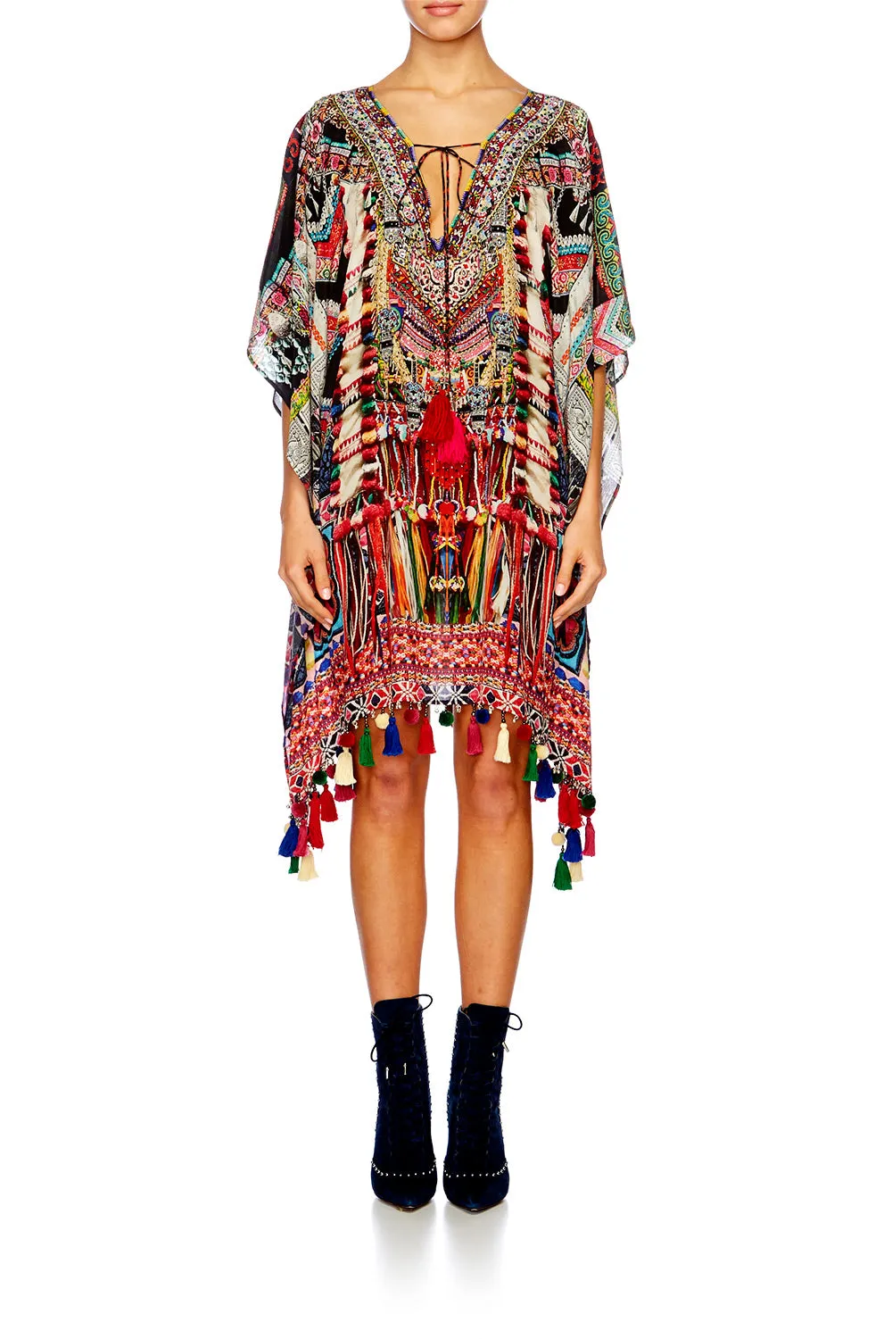 TASSEL HEM SHORT KAFTAN SOUND OF SILVER