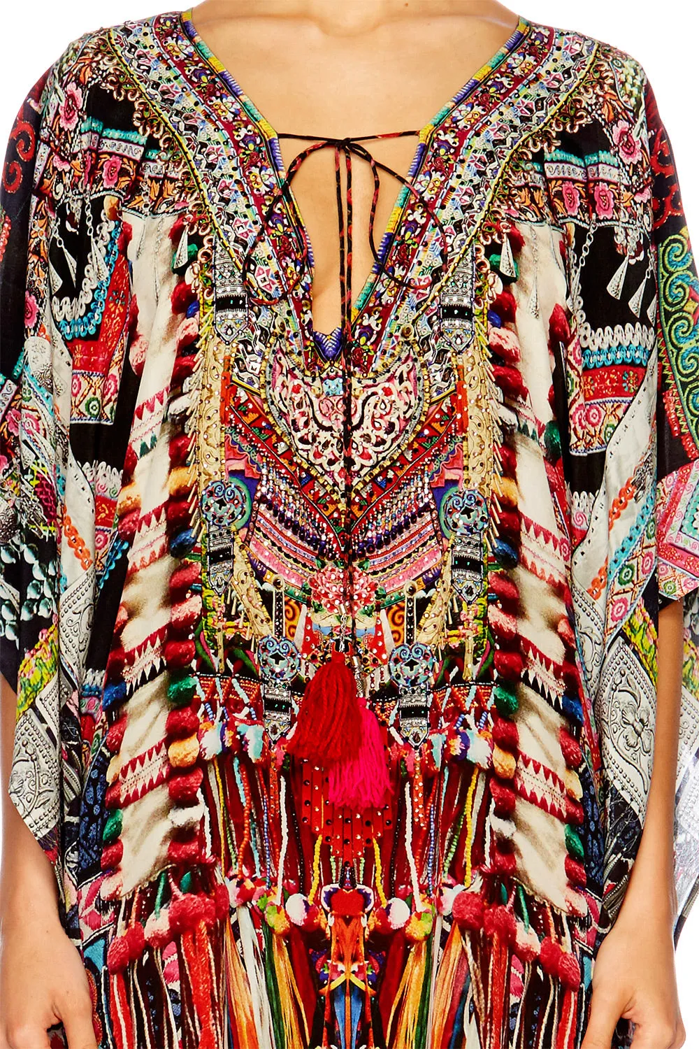 TASSEL HEM SHORT KAFTAN SOUND OF SILVER