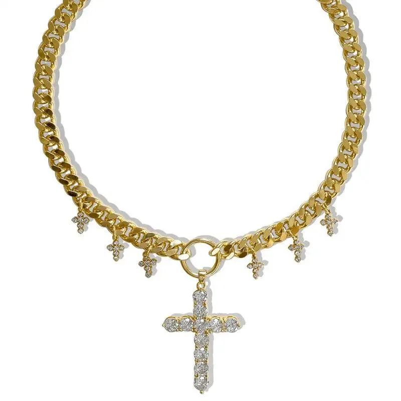 Vintage Diamond Cross Necklace