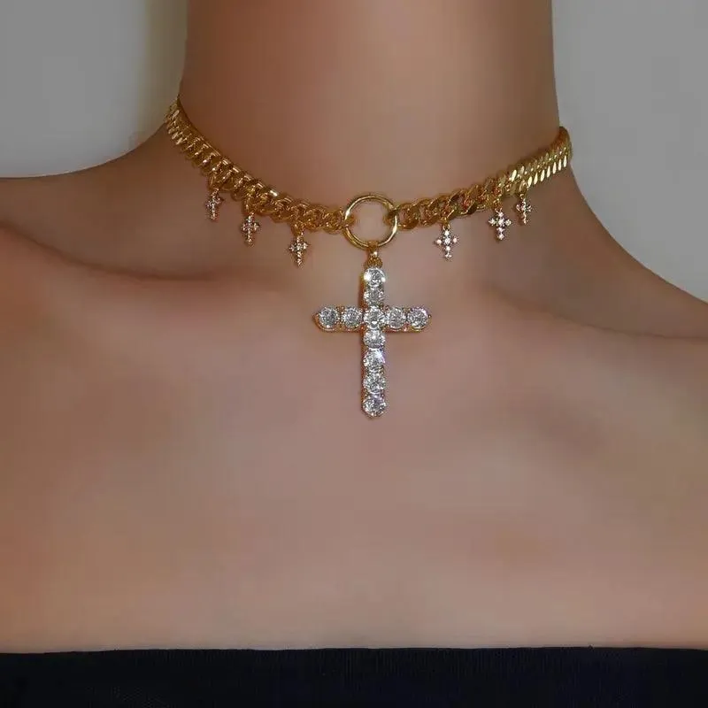 Vintage Diamond Cross Necklace