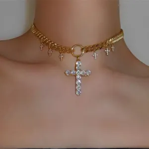 Vintage Diamond Cross Necklace