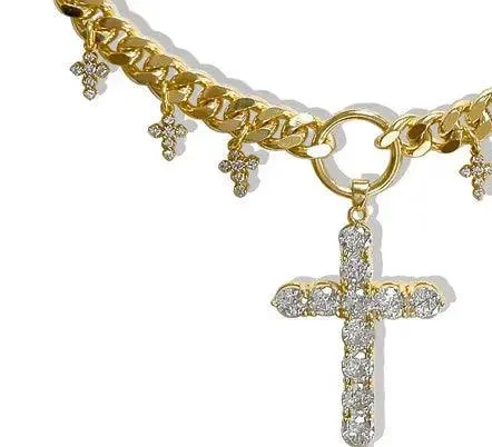 Vintage Diamond Cross Necklace