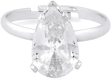 Women Silver Tone Cubic Zirconia Party Contemporary Necklace Earring & Ring Set